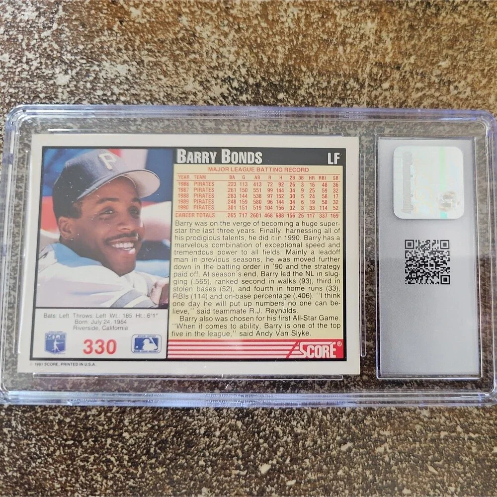 1991 Score #330 Barry Bonds 7.5 CGC Pittsburgh Pirates